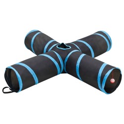 Fekete és kék 4 irányú poliészter macskaalagút 132 cm