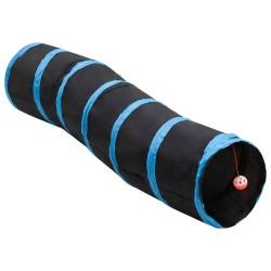 Fekete és kék s-alakú poliészter macskaalagút 122 cm