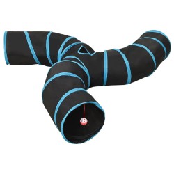 Fekete-kék 3-irányú poliészter macskaalagút 25 cm