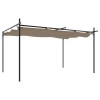 Tópszínű pergola behúzható tetővel 395 x 292 x 230 cm