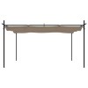 Tópszínű pergola behúzható tetővel 395 x 292 x 230 cm
