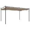 Tópszínű pergola behúzható tetővel 395 x 292 x 230 cm