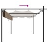 Tópszínű pergola behúzható tetővel 395 x 292 x 230 cm