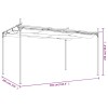 Tópszínű pergola behúzható tetővel 395 x 292 x 230 cm