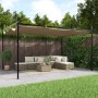 Tópszínű pergola behúzható tetővel 395 x 292 x 230 cm
