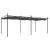 Antracitszürke pergola behúzható tetővel 589 x 292 x 230 cm