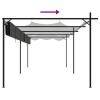 Antracitszürke pergola behúzható tetővel 589 x 292 x 230 cm
