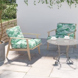 2 db levélmintás szövet raklapkanapé párna