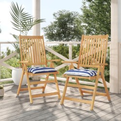 2 db kék-fehér csíkos szövet székpárna 50 x 50 x 7 cm