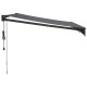Antracit szövet és alumínium behúzható napellenző 3,5 x 2,5 m
