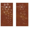 2 db virágmintás corten acél kerti faldísz 105 x 55 cm
