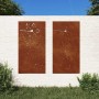 2 db virágmintás corten acél kerti faldísz 105 x 55 cm