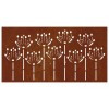 Virágmintás corten acél kerti faldísz 105 x 55 cm
