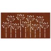 Virágmintás corten acél kerti faldísz 105 x 55 cm