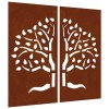 2 db famintás corten acél kerti faldísz 105 x 55 cm
