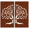2 db famintás corten acél kerti faldísz 105 x 55 cm
