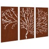 3 db famintás corten acél kerti faldísz 105 x 55 cm