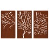 3 db famintás corten acél kerti faldísz 105 x 55 cm