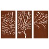 3 db famintás corten acél kerti faldísz 105 x 55 cm