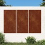 3 db napmintás corten acél kerti faldísz 105 x 55 cm