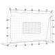 Fehér-fekete acél és pe focikapu hálóval 184 x 61 x 123 cm