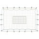 Fehér-fekete acél és pe focikapu hálóval 184 x 61 x 123 cm