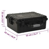 Fekete pp hordozható repülős tok 55 x 43 x 21 cm