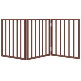 Barna nyárfa 3 paneles összecsukható kutyakapu 150 cm