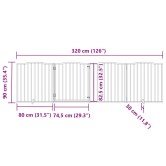 Nyárfa 4 paneles összecsukható kutyakapu ajtóval 320 cm Nyárfa 4 paneles összecsukható kutyakapu ajtóval 320 cm