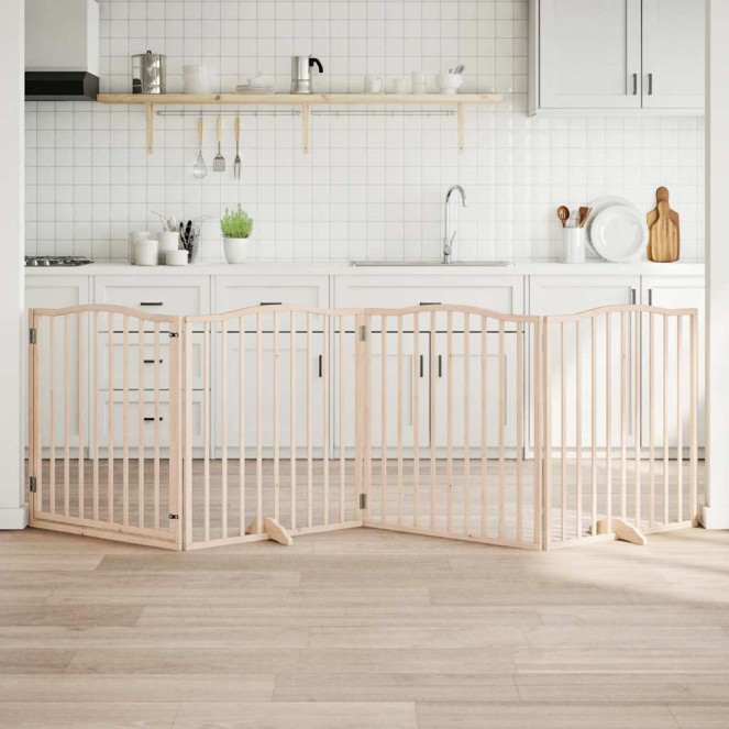 Nyárfa 4 paneles összecsukható kutyakapu ajtóval 320 cm Nyárfa 4 paneles összecsukható kutyakapu ajtóval 320 cm