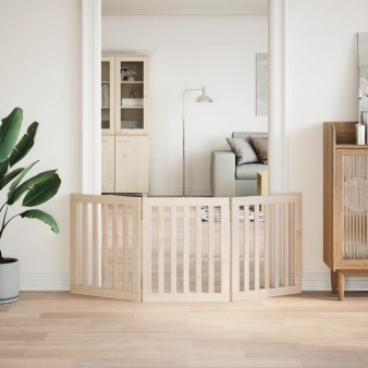 Összecsukható kutyakapu 3 panelből, 150 cm, nyárfa