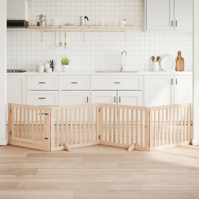 Nyárfa kutyakapu összecsukható ajtóval, 4 panellel, 320 cm Nyárfa kutyakapu összecsukható ajtóval, 4 panellel, 320 cm