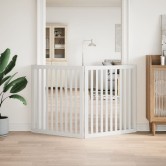 Fehér nyárfa 2 paneles összecsukható kutyakapu 160 cm Fehér nyárfa 2 paneles összecsukható kutyakapu 160 cm
