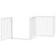 Fehér nyárfa 4 paneles összecsukható kutyakapu ajtóval 320 cm
