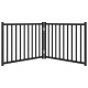 Fekete tömör fenyőfa 2 paneles összecsukható kutyakapu 160 cm