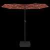Terrakotta dupla tetős led-es napernyő 316x145 cm