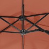 Terrakotta dupla tetős led-es napernyő 316x145 cm