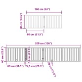 Fekete nyárfa 6 paneles összecsukható kutyakapu ajtóval 480 cm Fekete nyárfa 6 paneles összecsukható kutyakapu ajtóval 480 cm