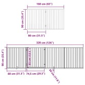 Fekete nyárfa 8 paneles összecsukható kutyakapu ajtóval 640 cm Fekete nyárfa 8 paneles összecsukható kutyakapu ajtóval 640 cm