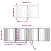Fekete nyárfa 12 paneles összecsukható kutyakapu ajtóval 960 cm Fekete nyárfa 12 paneles összecsukható kutyakapu ajtóval 960 cm