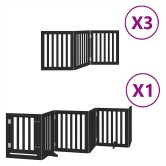 Fekete nyárfa 15 paneles összecsukható kutyakapu ajtóval 750 cm Fekete nyárfa 15 paneles összecsukható kutyakapu ajtóval 750 cm