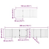 Fekete nyárfa 9 paneles összecsukható kutyakapu ajtóval 450 cm Fekete nyárfa 9 paneles összecsukható kutyakapu ajtóval 450 cm