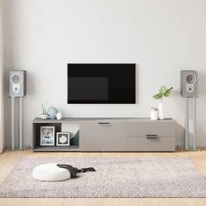 2 db 3 oszlopos ezüst edzett üveg hangszóróállvány