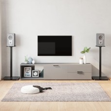 2 db 1 oszlopos fekete edzett üveg hangszóróállvány