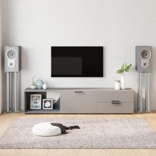 2 db 4 oszlopos ezüst edzett üveg hangszóróállvány