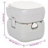 Szürke-fehér hdpe hordozható kemping wc 22+12 l