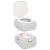 Szürke-fehér hdpe hordozható kemping wc 22+12 l