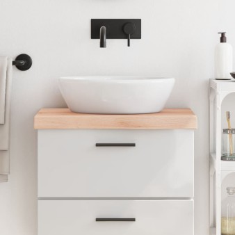 Kezeletlen tömör fa fürdőszobai pult 60x30x(2-6) cm