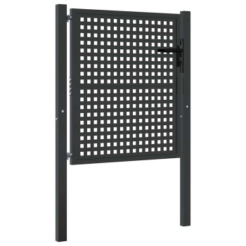 Antracit színű acél kerti kapu 100 x 100 cm