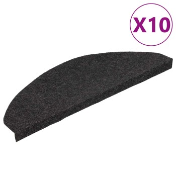 10 db fekete öntapadó lépcsőszőnyeg 65 x 22,5 x 3,5 cm
